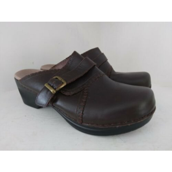Sanita Shoes - Sanita Daisy Dolce Mule Clog 466451 Brown Leather Womens Size EU 41 US 9.5